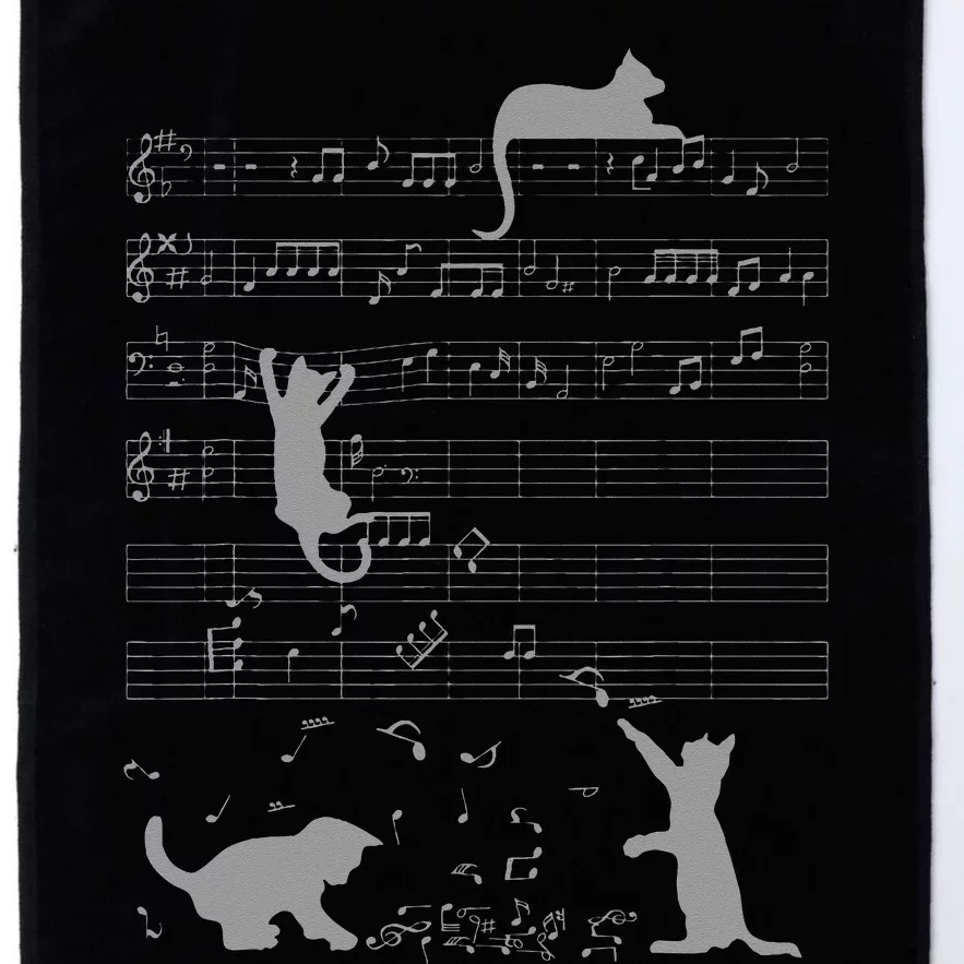 Cute Cats Music Notes Grey Musician Art Platinum Collection Golf Towel