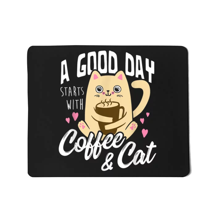 Cat & Coffee Mug Funny Cat Lover Gift Mousepad