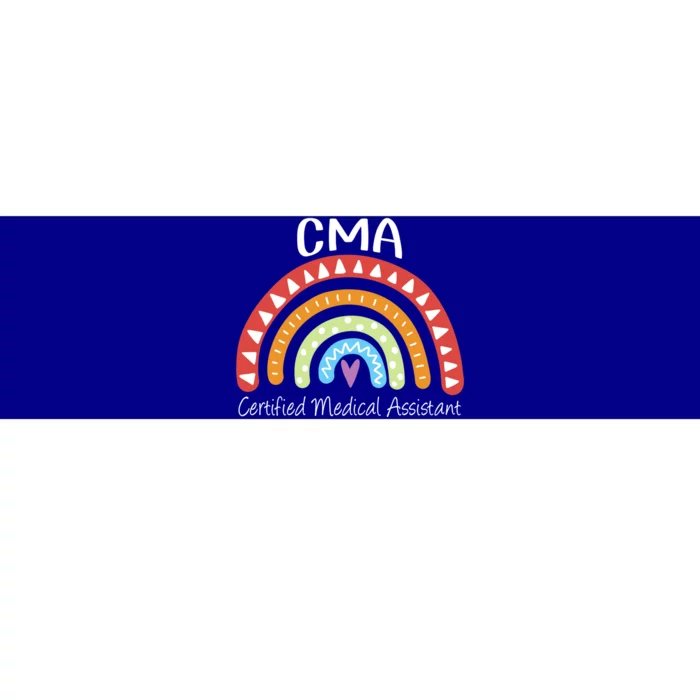 Cma Certified Medical Assistant Rainbow Nurse Gift Bumper Sticker