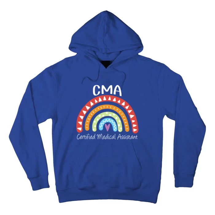 Cma Certified Medical Assistant Rainbow Nurse Gift Tall Hoodie