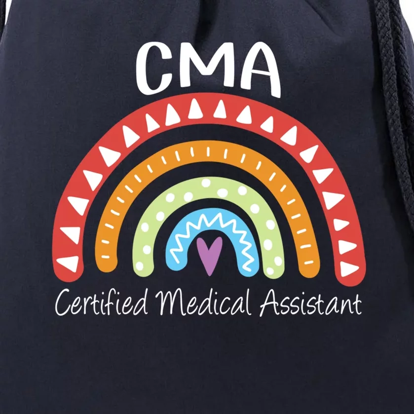 Cma Certified Medical Assistant Rainbow Nurse Gift Drawstring Bag