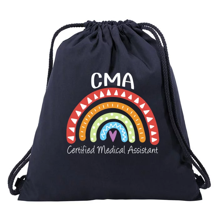 Cma Certified Medical Assistant Rainbow Nurse Gift Drawstring Bag