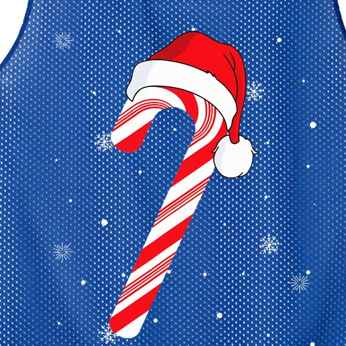 Candy cane merry and bright red and white candy Mesh Reversible Basketball Jersey Tank