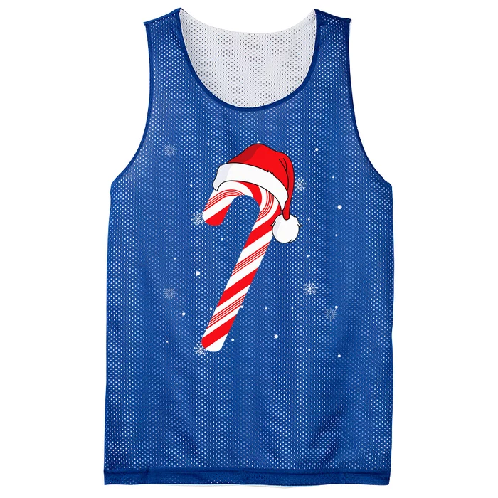 Candy cane merry and bright red and white candy Mesh Reversible Basketball Jersey Tank