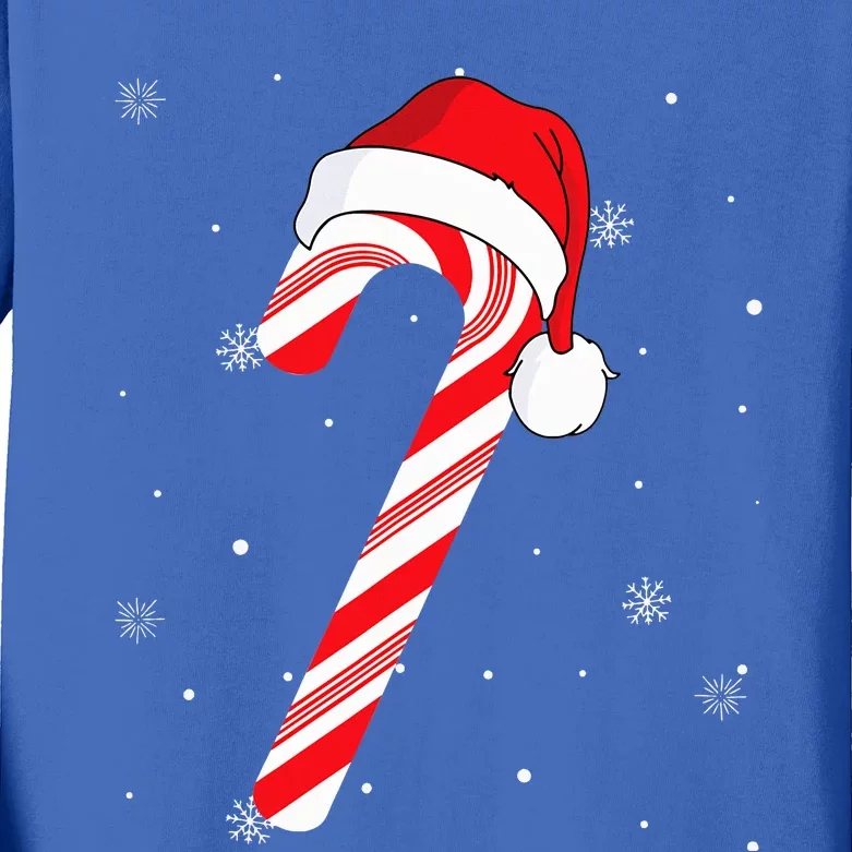 Candy cane merry and bright red and white candy Kids Long Sleeve Shirt