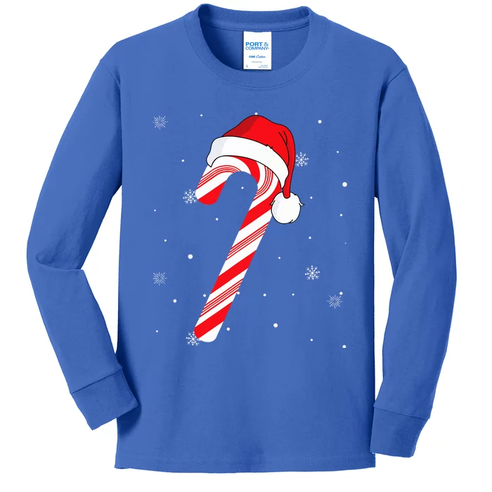 Candy cane merry and bright red and white candy Kids Long Sleeve Shirt