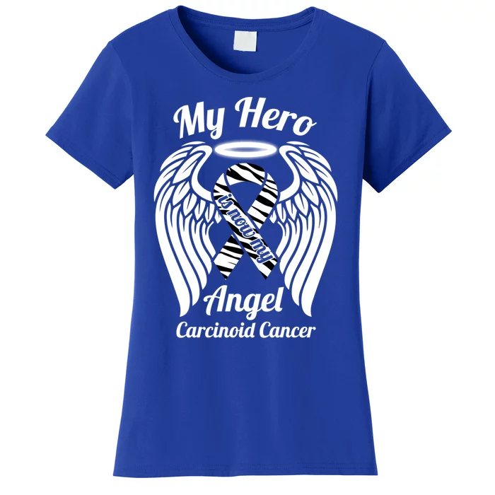 Carcinoid Cancer My Hero Is Now My Angel Wings Gift Women's T-Shirt