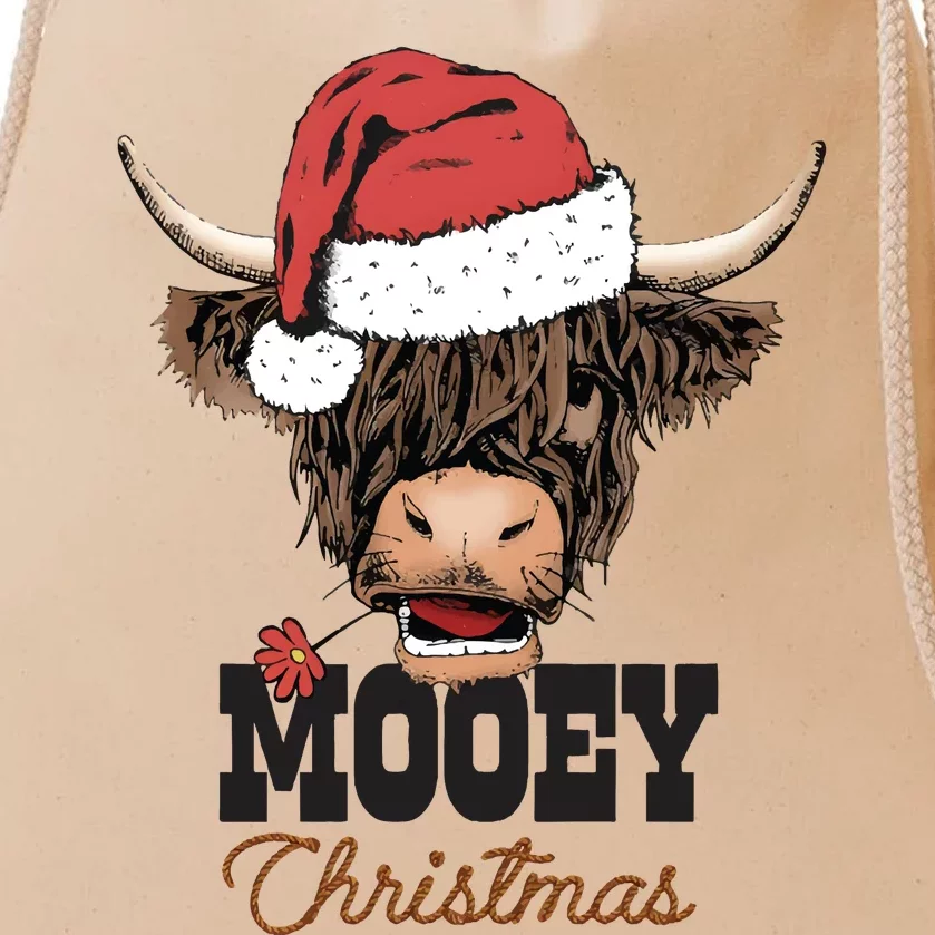 Christmas Cow Mooey Christmas Cute Cow Drawstring Bag