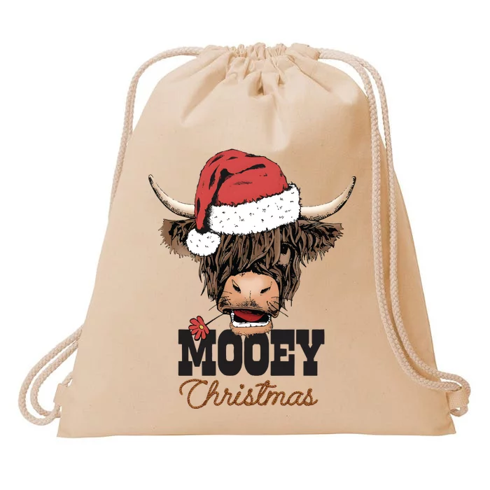 Christmas Cow Mooey Christmas Cute Cow Drawstring Bag