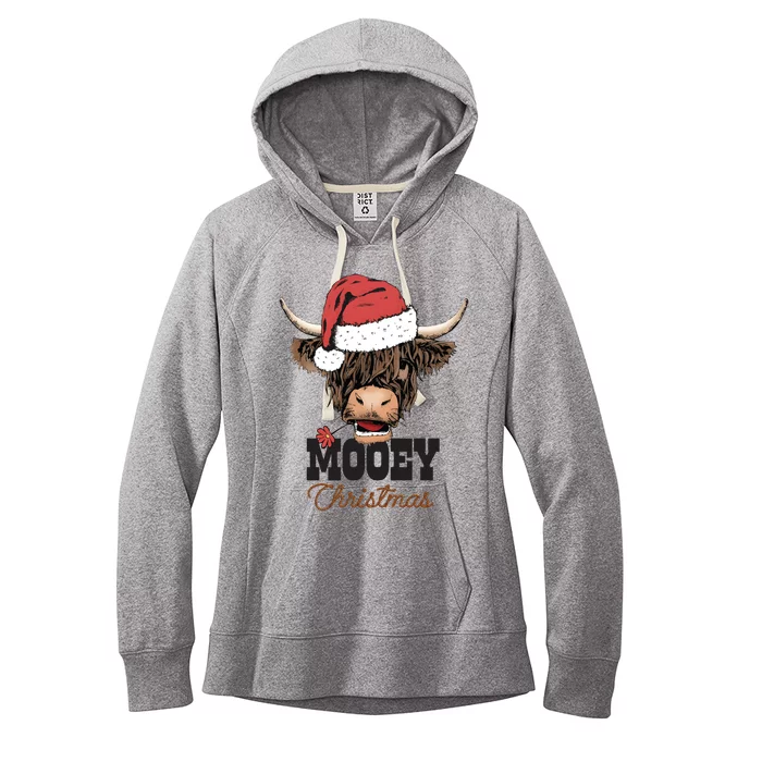 Christmas Cow Mooey Christmas Cute Cow Women's Fleece Hoodie