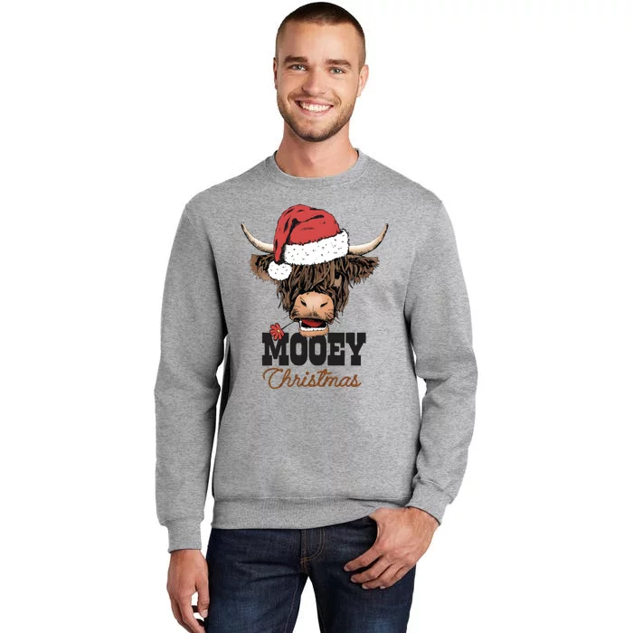 Christmas Cow Mooey Christmas Cute Cow Tall Sweatshirt