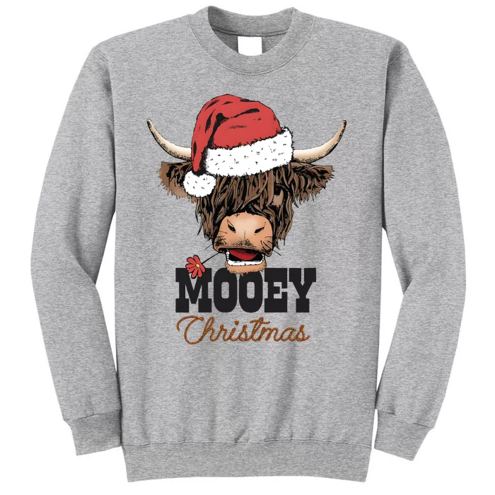 Christmas Cow Mooey Christmas Cute Cow Tall Sweatshirt