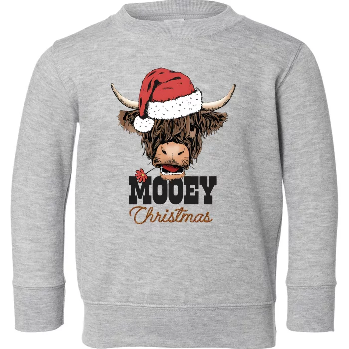 Christmas Cow Mooey Christmas Cute Cow Toddler Sweatshirt