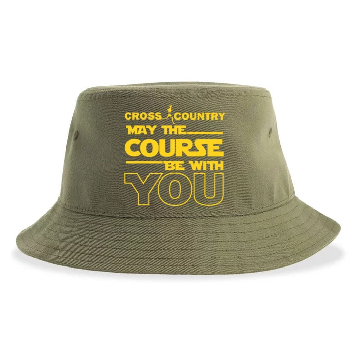 Cross Country May The Course Be With You Runner Jogger Gift Sustainable Bucket Hat