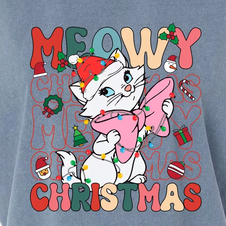 Cute Cat Marie Meowy Christmas Cat Holiday Garment-Dyed Women's Muscle Tee