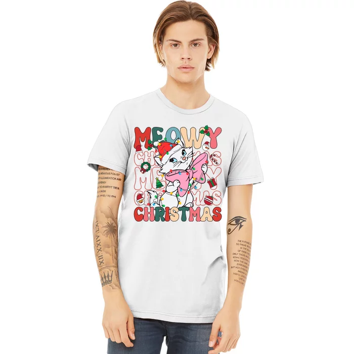 Cute Cat Marie Meowy Christmas Cat Holiday Premium T-Shirt