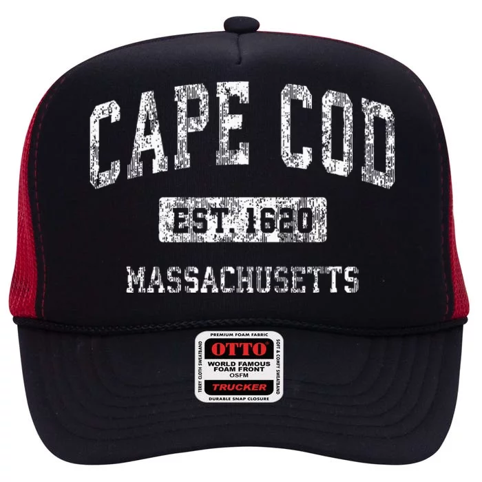 Cape Cod Massachusetts Ma Vintage Sports High Crown Mesh Trucker Hat