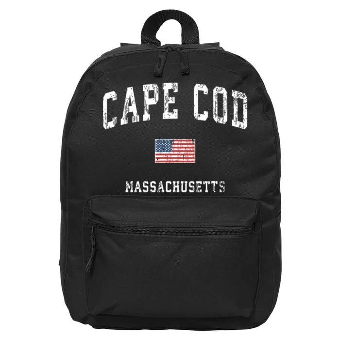 Cape Cod Massachusetts Ma Vintage American Flag Sports 16 in Basic Backpack