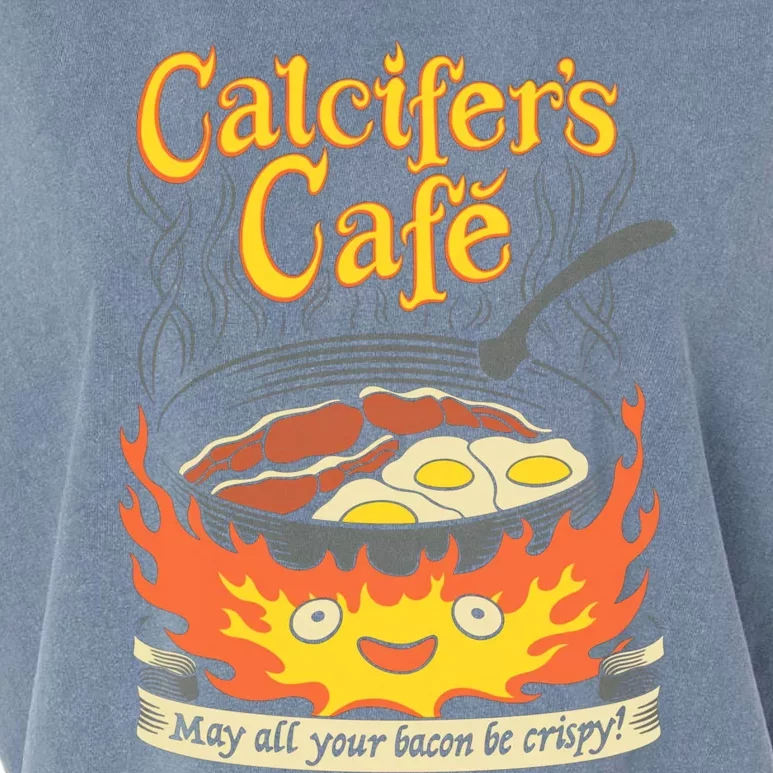 Calcifer's Cafe May All Your Bacon And Eggs Be Crispy Cooking Meaningful Gift Garment-Dyed Women's Muscle Tee