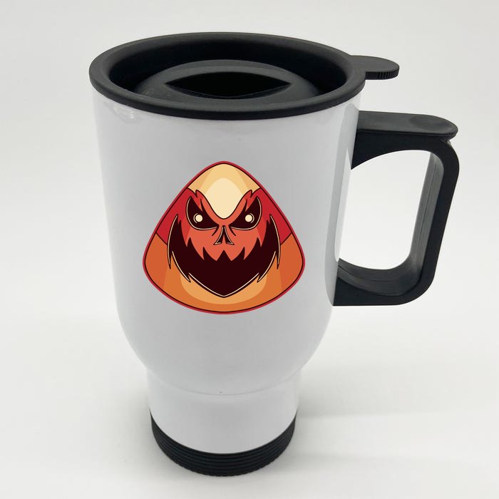 Candy Corn Monster Halloween Front & Back Stainless Steel Travel Mug