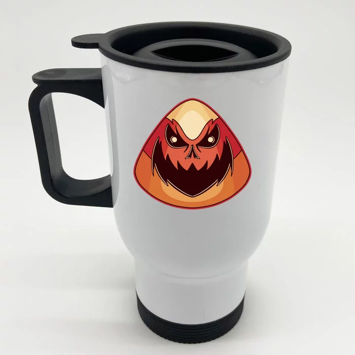 Candy Corn Monster Halloween Front & Back Stainless Steel Travel Mug