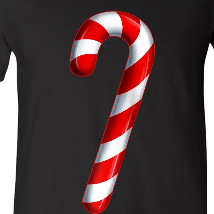 Candy Cane Merry And Bright Red And White Candy Costume Raglan Baseball V-Neck T-Shirt