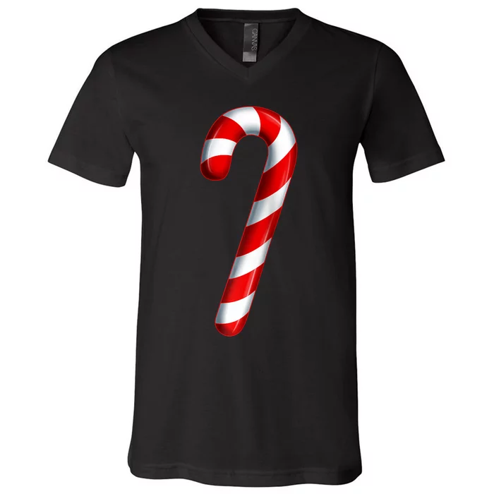 Candy Cane Merry And Bright Red And White Candy Costume Raglan Baseball V-Neck T-Shirt