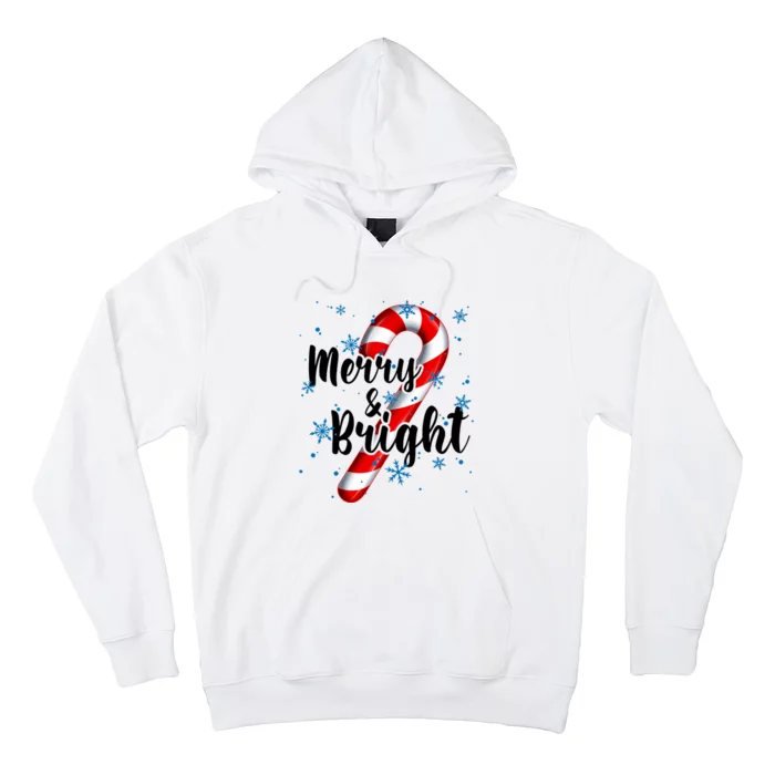 Candy Cane Merry And Bright Red And White Candy Snowflakes Hoodie