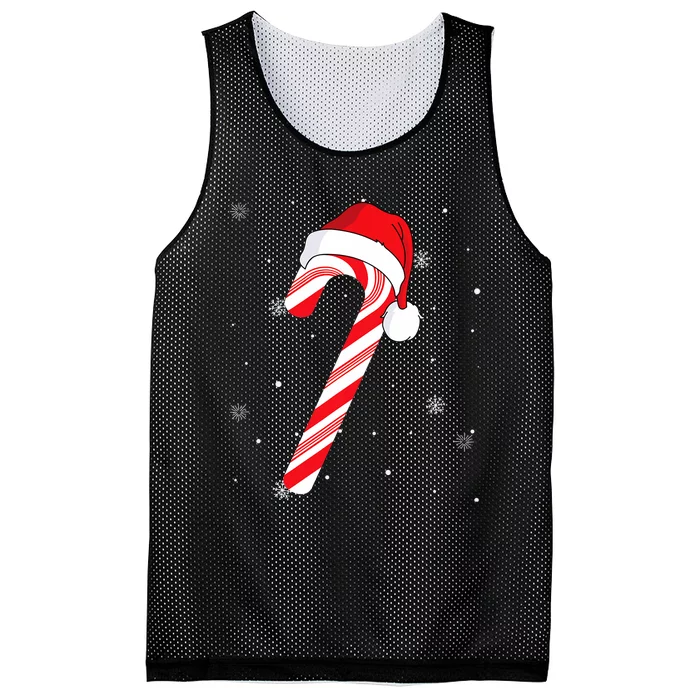 Candy Cane Merry And Bright Red And White Candy Mesh Reversible Basketball Jersey Tank