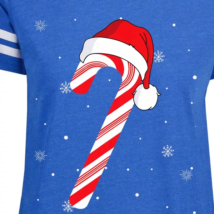 Candy Cane Merry And Bright Red And White Candy Enza Ladies Jersey Football T-Shirt