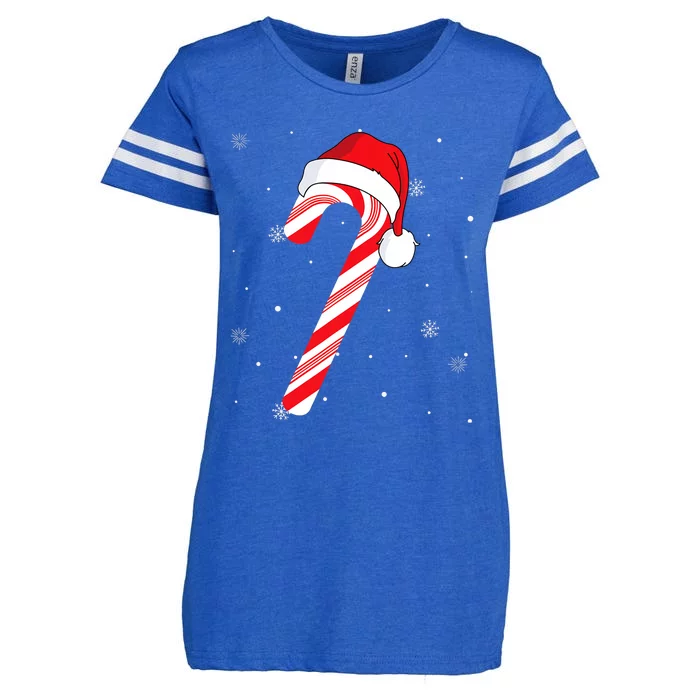 Candy Cane Merry And Bright Red And White Candy Enza Ladies Jersey Football T-Shirt