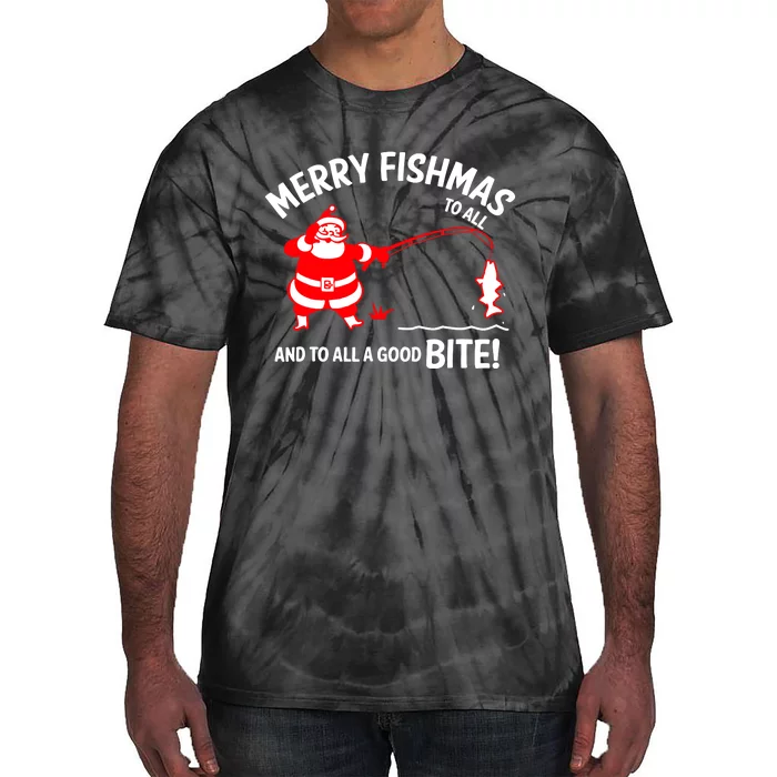 Christmas Cute Merry Fishmas Funny Fish Fishing Fisherman Xmas Gift Tie-Dye T-Shirt