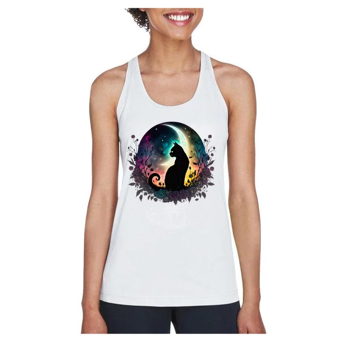 Cute Cat Motifs Cat Women's Racerback Tank