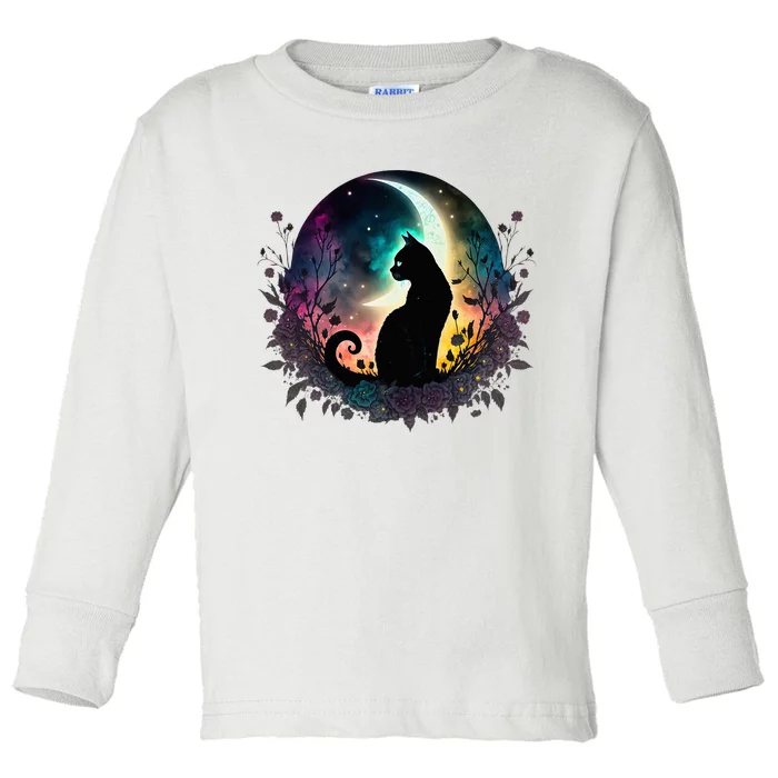 Cute Cat Motifs Cat Toddler Long Sleeve Shirt