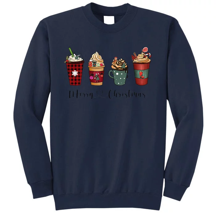 Christmas Coffee Merry Chritsmas Cozy Winter Coffee Lover Tall Sweatshirt