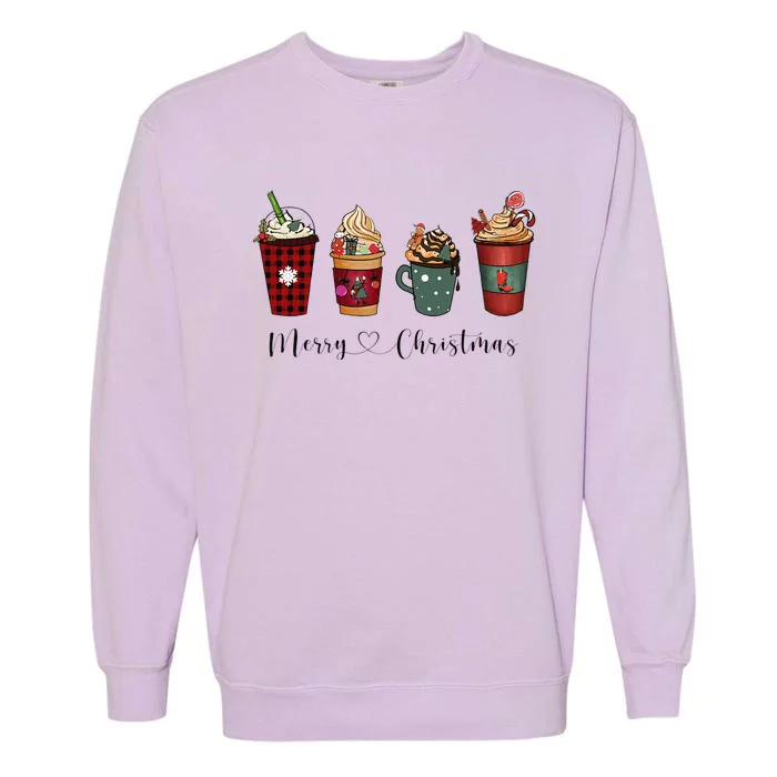 Christmas Coffee Merry Chritsmas Cozy Winter Coffee Lover Garment-Dyed Sweatshirt