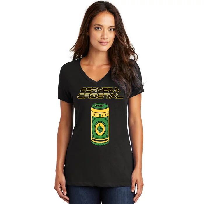 Cerveza Cristal Meme Funny Product Placement Women's V-Neck T-Shirt