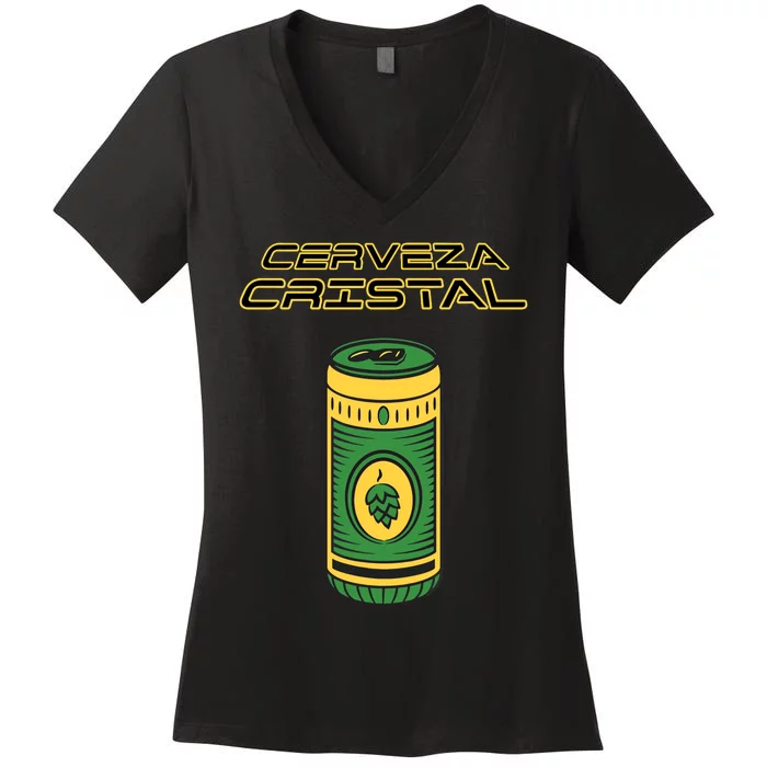 Cerveza Cristal Meme Funny Product Placement Women's V-Neck T-Shirt