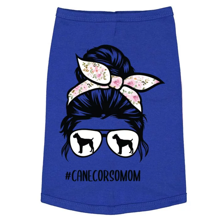 Cane Corso Mom Messy Bun Hair Glasses Gift Doggie Tank