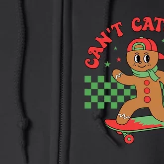 CanT Catch Me Retro Christmas Gingerbread Boy Xmas Full Zip Hoodie