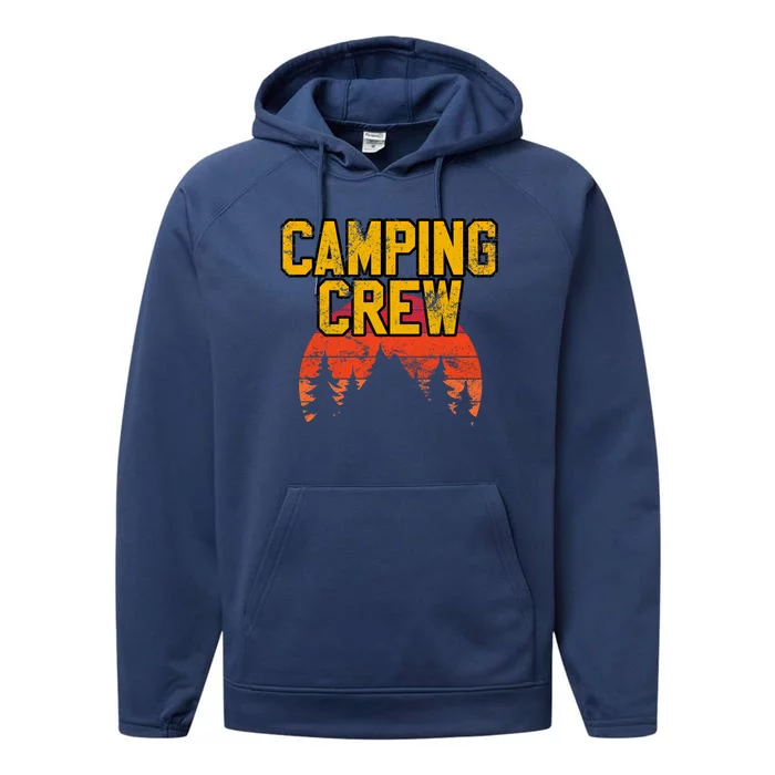 Camping Crew Mountain Hiking Camper Road Trip Matching Group Meaningful Gift Performance Fleece Hoodie