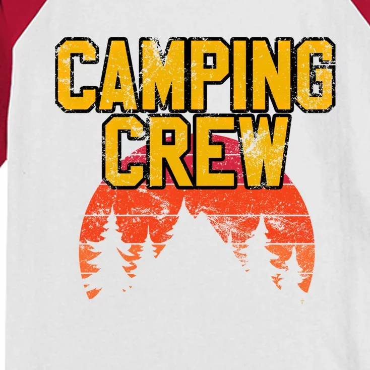 Camping Crew Mountain Hiking Camper Road Trip Matching Group Meaningful Gift Kids Colorblock Raglan Jersey