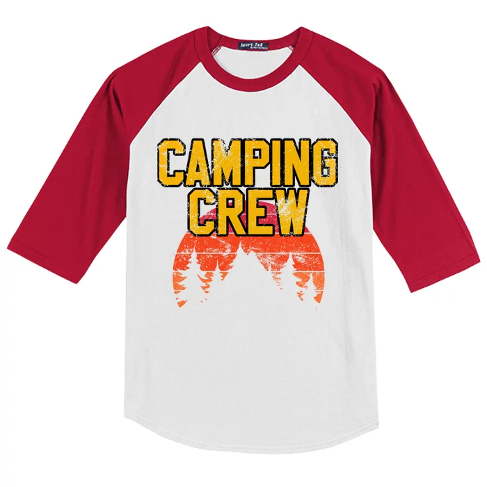 Camping Crew Mountain Hiking Camper Road Trip Matching Group Meaningful Gift Kids Colorblock Raglan Jersey