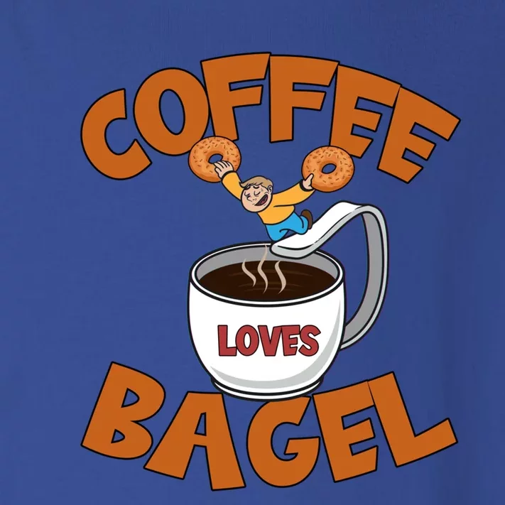 Cute Coffee Mom Loves Bagel Quote And Bagel Lover Gift Toddler Long Sleeve Shirt