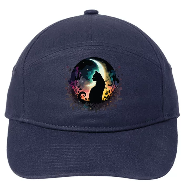 Cute Cat Motifs Cat 7-Panel Snapback Hat