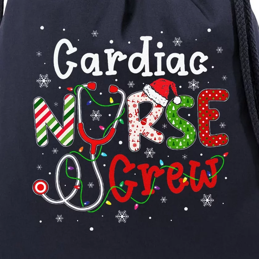 Cardiac Christmas Nurse Crew Funny Nursing Christmas Pattern Drawstring Bag