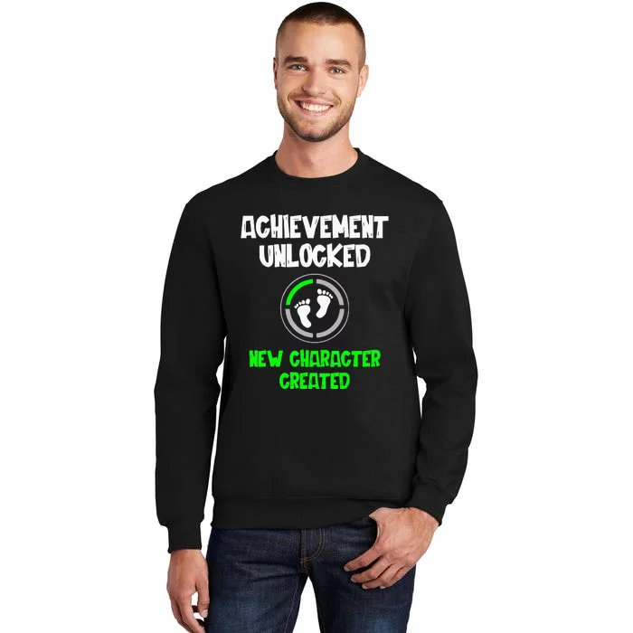 Character Created New Dad Pregnancy Announcement Gamer Tall Sweatshirt