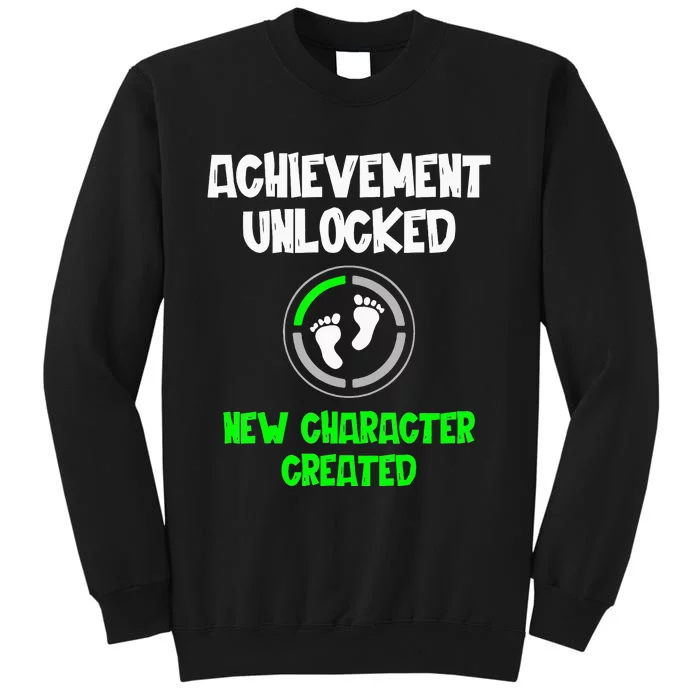 Character Created New Dad Pregnancy Announcement Gamer Tall Sweatshirt