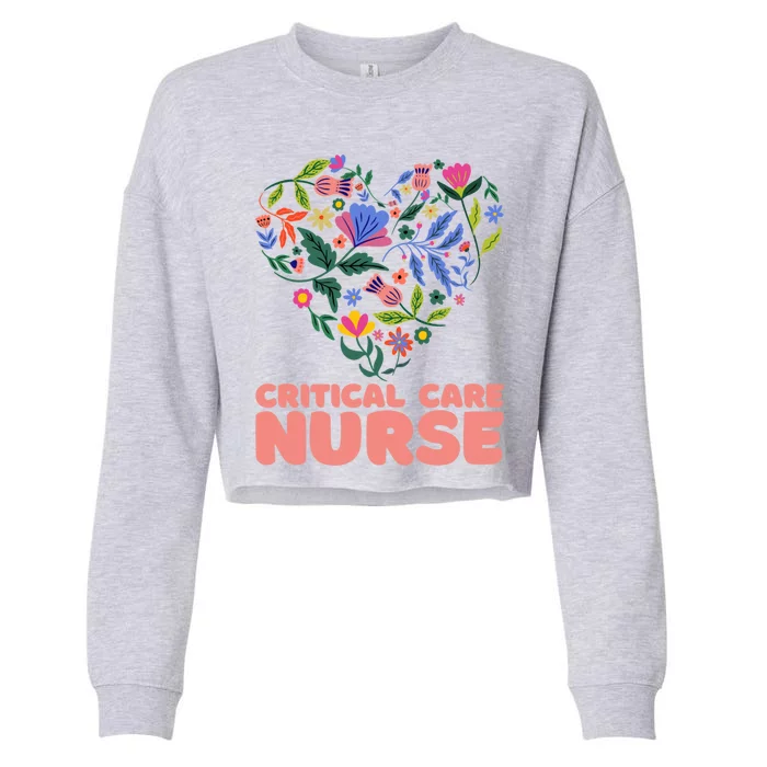 Critical Care Nurse Cute Gift Cropped Pullover Crew