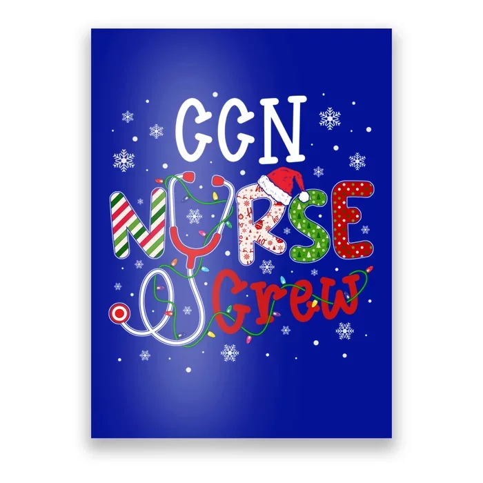 Ccn Christmas Nurse Crew Funny Nursing Christmas Pattern Gift Poster